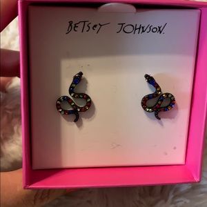 Betsey Johnson rhinestone snake earrings